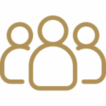 Icon von 3 kleinen Avataren in Gold